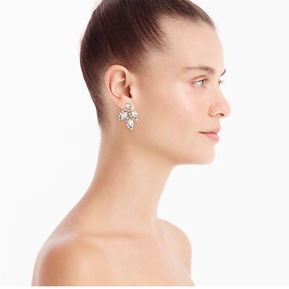 J. Crew Crystal leaf stud earrings - Picture 3 of 5